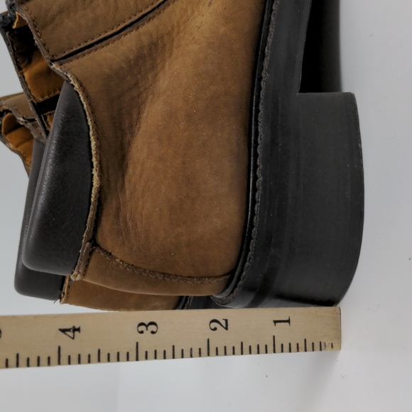 Cole Haan Leather Ankle Booties Chunky Heel Zipper Closure Brazil Brown Size 7B - Picture 13 of 14